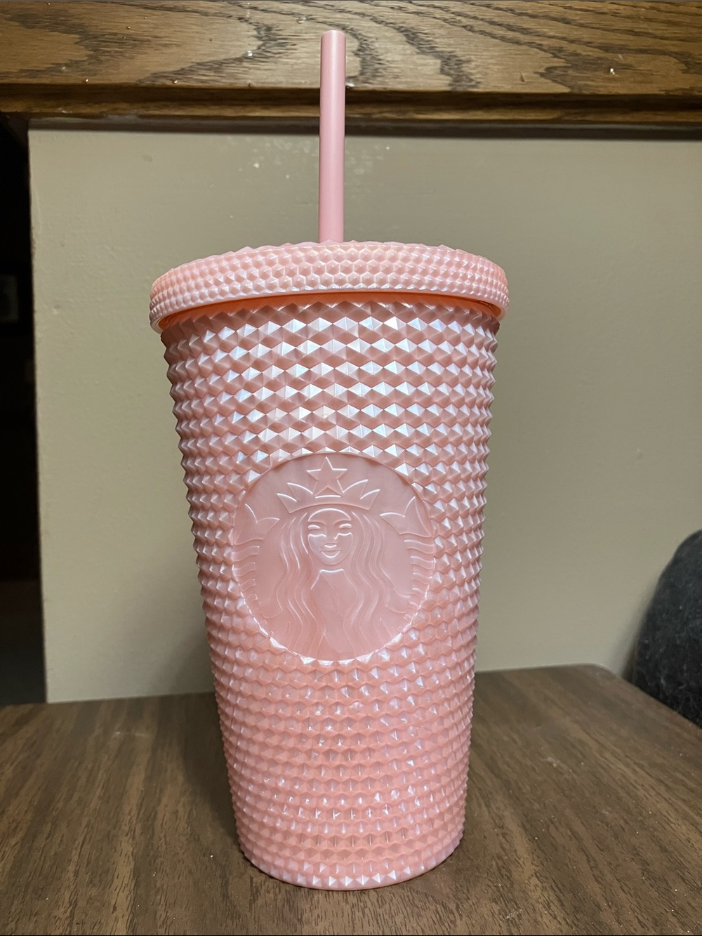 Starbucks Pink Studded Reusable Cold Cup with Straw 16 oz